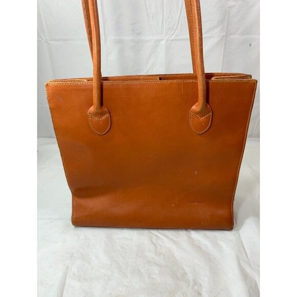 PERRY ELLIS Leather Shoulder Bag Purse Pockets TAN - Picture 6 of 16